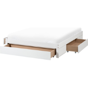 GIAT - Bed met opbergruimte - Wit - 160 x 200 cm - Rubberhout