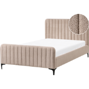 LUNAN - Tweepersoonsbed - Beige - 120 x 200 cm - Bouclé