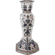 Clayre & Eef Kandelaar Ø 15x28 cm Wit Blauw Porselein