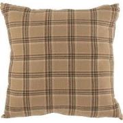 Kussen geruit textiel beige 45x45x14 cm