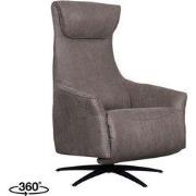 LABEL51 Fauteuil Lund - Taupe - Micro Suede