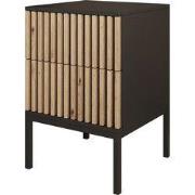 Meubella - Nachtkastje Marbella - Zwart - 40 cm