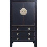 Fine Asianliving Chinese Kast Onyx Zwart B63xD38xH110cm