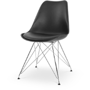 Metal eetkamerstoel zwart - chroom onderstel