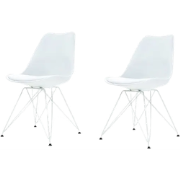 Metal Stoel wit - Wit onderstel - Set van 2