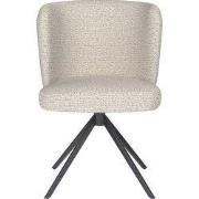 Eetkamerstoel Off White - Metaal Zwart - Stan