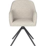 Eetkamerstoel Off White - Metaal Zwart - Otis