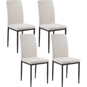 RINER - Eetkamerstoel set van 4 - Lichtbeige - Polyester