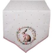 Clayre & Eef Tafelloper 50x160 cm Beige Katoen