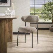 Hoyz Collection - Eetkamerstoel Round - Tissee Cargo Zandkleur - Set v...