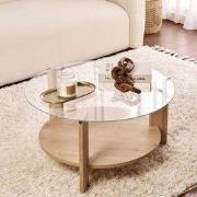 Cairo Salontafel Rond Ø75 cm Sapphire Oak - Glas 75x75x40 cm
