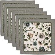 Clayre & Eef Servetten Katoen Set van 6 40x40 cm Beige Katoen