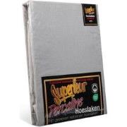 Superieur Hoeslaken - 90x210/220 cm - Grijs - 100% katoen