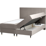DAME - Boxspringbed - Taupe - 160 x 200 cm - Fluweel