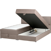 BARONET - Boxspringbed - Taupe - 180 x 200 cm - Stof
