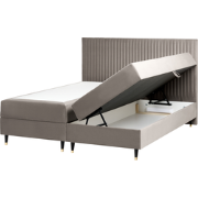 DAME - Boxspringbed - Taupe - 180 x 200 cm - Fluweel