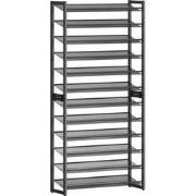 Etagère à chaussures 12 niveaux en métal noir - H221,4 cm