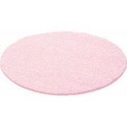 Tapijtenloods Basic Rond Shaggy vloerkleed Roze Hoogpolig- 120 CM ROND
