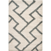 GARHI - Badmat - Beige/Grijs - 60 x 90 cm - Stof