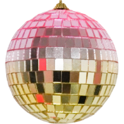 Christmas Decoration -  Christmas Hanger - Discoball - Foam - Pink/Gol...