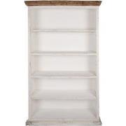 Clayre & Eef Boekenkast 116x36x195 cm Wit Hout