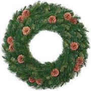 60cm Mixed Pine Wreath I W/Cones