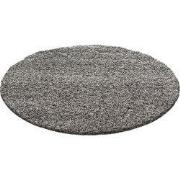 Tapijtenloods Basic Rond Shaggy vloerkleed Taupe Hoogpolig- 120 CM RON...