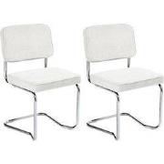 IRWIN - Eetkamerstoel set van 2 - Gebroken wit - Corduroy