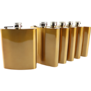 HIXA Heupfles - Goud - 6 Stuks - Flacon - Veldfles - RVS - Drinkfles -...