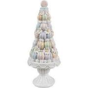 Clayre & Eef Decoratie Beeld Taart Ø 12x30 cm Wit Roze Kunststof Macar...