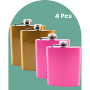 HIXA Heupfles - Goud en Roze - 4 Stuks - Flacon - Veldfles - RVS - Dri...
