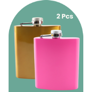 HIXA Heupfles - Goud en Roze - 2 Stuks - Flacon - Veldfles - RVS - Dri...