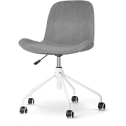 Nout-Fé bureaustoel velvet grijs - wit onderstel