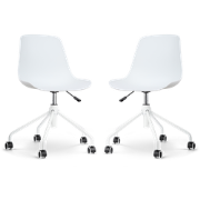 Nout-Pip bureaustoel wit - wit onderstel - set van 2