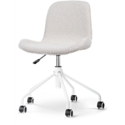 Nout-Fé bureaustoel bouclé beige - wit onderstel