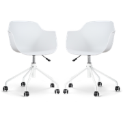 Nout-Puk bureaustoel wit - wit onderstel - set van 2