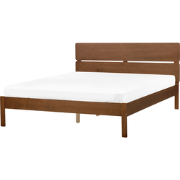 BOISSET  - Bed - Donkerbruin - 160 x 200 cm - Rubberhout