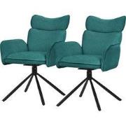 Eetkamerstoel set van 2 draaibare benzine met rugleuning en armleuning...