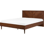 MIALET - Bed - Donkerbruin - 180 x 200 cm - Vezelplaat