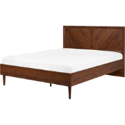 MIALET - Bed - Donkerbruin - 140 x 200 cm - Vezelplaat