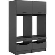 Wasmachineombouwkast Free 2-delige set 133x195x68 cm in antraciet