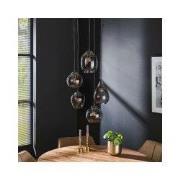 Hoyz - Hanglamp 5L Mix - Getrapt - Chromed Glas