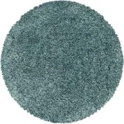 Azure Hoogpolig Effen Aqua Blauw vloerkleed - Rond - 80 X 80 CM