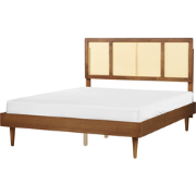 AURAY - Tweepersoonsbed - Lichthout - 160 x 200 cm - Rubberhout