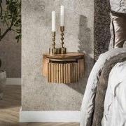 Hoyz Collection - Nachtkastje Wave Rond Zwevend 1 Lade XS - Massief Ma...