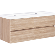 URUCU - Wandgemonteerde dubbele wastafelkast - Lichtbruin - MDF