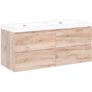 RANCO - Wandgemonteerde dubbele wastafelkast - Lichtbruin - MDF