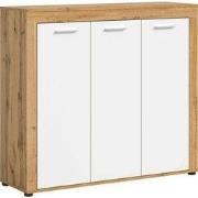 Jam Schoenenkast 3 Deuren Wit, Eik Decor