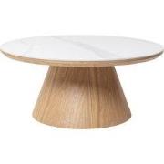 Salontafel Rond - Naturel Hout/Keramisch - 80x80x35cm - Alba