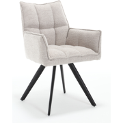 Eetkamerstoel Yuni | Naturel - Wit - 61 x  x 62,5 - Stof